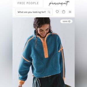 Free People FP Movement Mountain High Half Zip Fleece Size XL